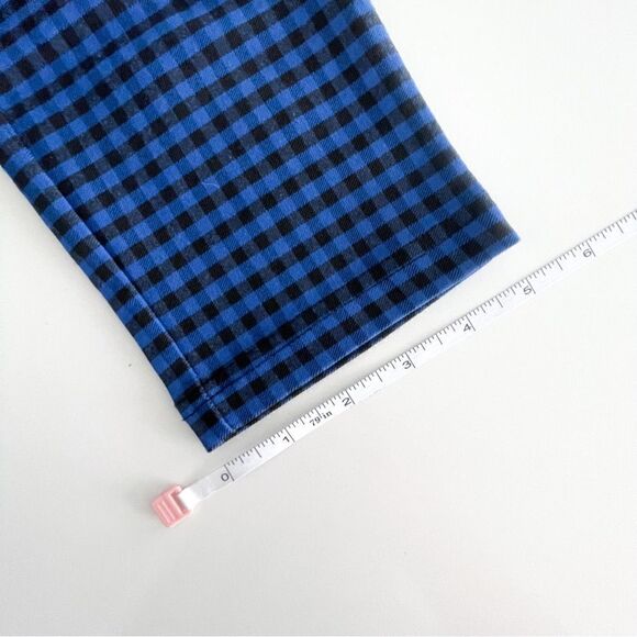 Zara Gingham Plaid Leggings Hi-Rise Blue Black Buffalo Check Women's M Stretchy - Picture 7 of 11